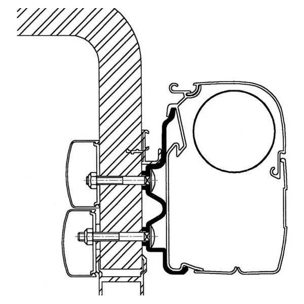 Thule Adapter Hymer Exsis / Hymer Camp Bis Baujahr 2011, Länge 4,5 M
