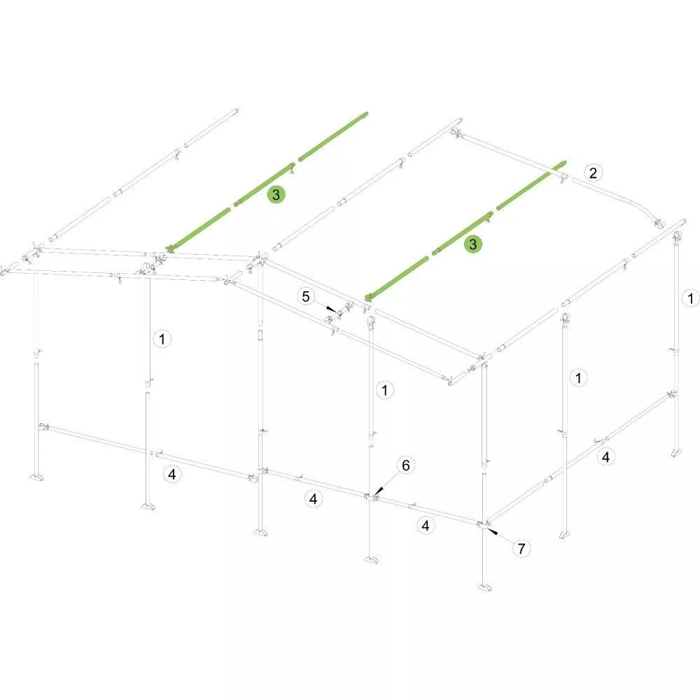 Brand Dachstange Vorzelt Gerade, Stahl 28x1 Mm, 220-300 Cm 1 Brand Dachstange Vorzelt Gerade, Stahl 28x1 Mm, 220-300 Cm