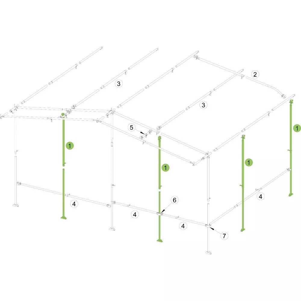 Brand Orkanstütze Vorzelt, Alu 28x1 Mm, 165-260 Cm 1 Brand Orkanstütze Vorzelt, Alu 28x1 Mm, 165-260 Cm