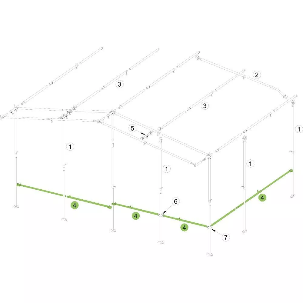 Balkonstange Brand Vorzelt-Schellenstab, Alu 25x1 Mm, 160-260 Cm 1 Balkonstange Brand Vorzelt-Schellenstab, Alu 25x1 Mm, 160-260 Cm