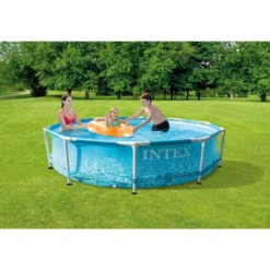 Aufstellpool Intex Beachside Metal Frame Poolset 305x76 Cm, Rund -Dometic Verkaufs-Shop intex beachside metal frame pool set swimmingpool planschbecken pools mit ozeanprint 1000 4 22475