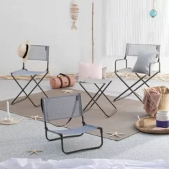 Campingstuhl Lafuma CNO Stuhl Velio Mix, Ondée -Dometic Verkaufs-Shop klappstuhl leichter campingstuhl lafuma cno stuhl velio mix ondee grau blauer regiestuhl balkon garten 1000 2 23959