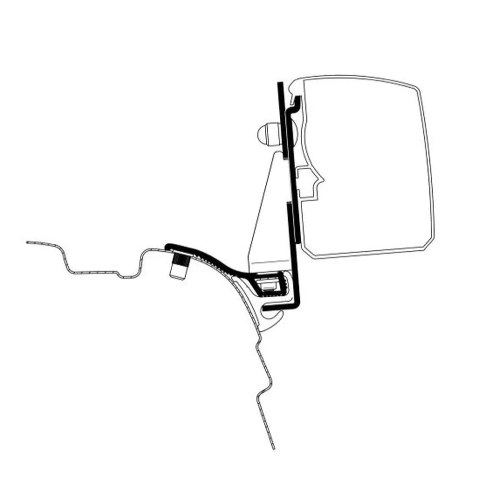 Thule 3200 Markisen-Adapter VW T5 / T6 Kurzer Radstand Mit Reimo Multi Rail 1 Thule 3200 Markisen-Adapter VW T5 / T6 Kurzer Radstand Mit Reimo Multi Rail