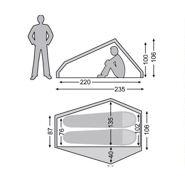 Trekkingzelt Nordisk Telemark 2 LW, Burnt Red 2 Trekkingzelt Nordisk Telemark 2 LW, Burnt Red – Bild 2